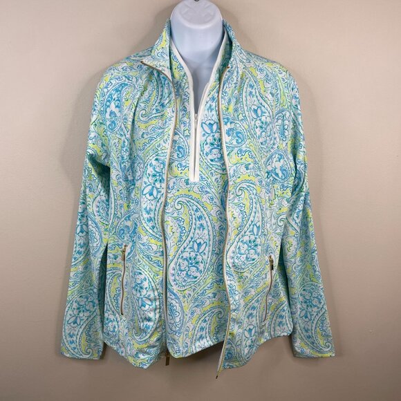 Sigrid Olsen Golf Tennis Pickleball 2 PC Top Full Zip Jacket Size M Country Club - Picture 4 of 16